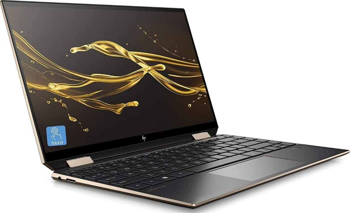 HP Spectre X360 13T 13.3'' FHD OLED Touch Screen Convertible Laptop, 11th Gen Intel Core i7-1165G7 1.2Ghz, 16GB RAM, 1TB SSD, Windows 10 Home, With Pen, Nightfall Black/Gold | 9AJ99AV-6