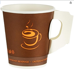 Paper Cups with Handle | 50 CUPS-Pack | Disposable Hot Beverage Cups | 20 Packs per Carton