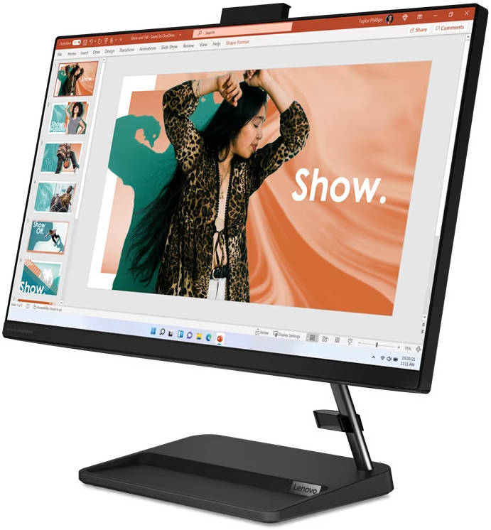 Lenovo IdeaCentre AIO 3 24IAP7 Desktop Computer, 23.8" FHD IPS Touch Display, Intel Core i5-12450H, 8GB RAM, 512GB SSD, Intel UHD Graphics, Wireless Mouse & ENG-ARAB K/B, Free DOS, White | F0GH00TVAX