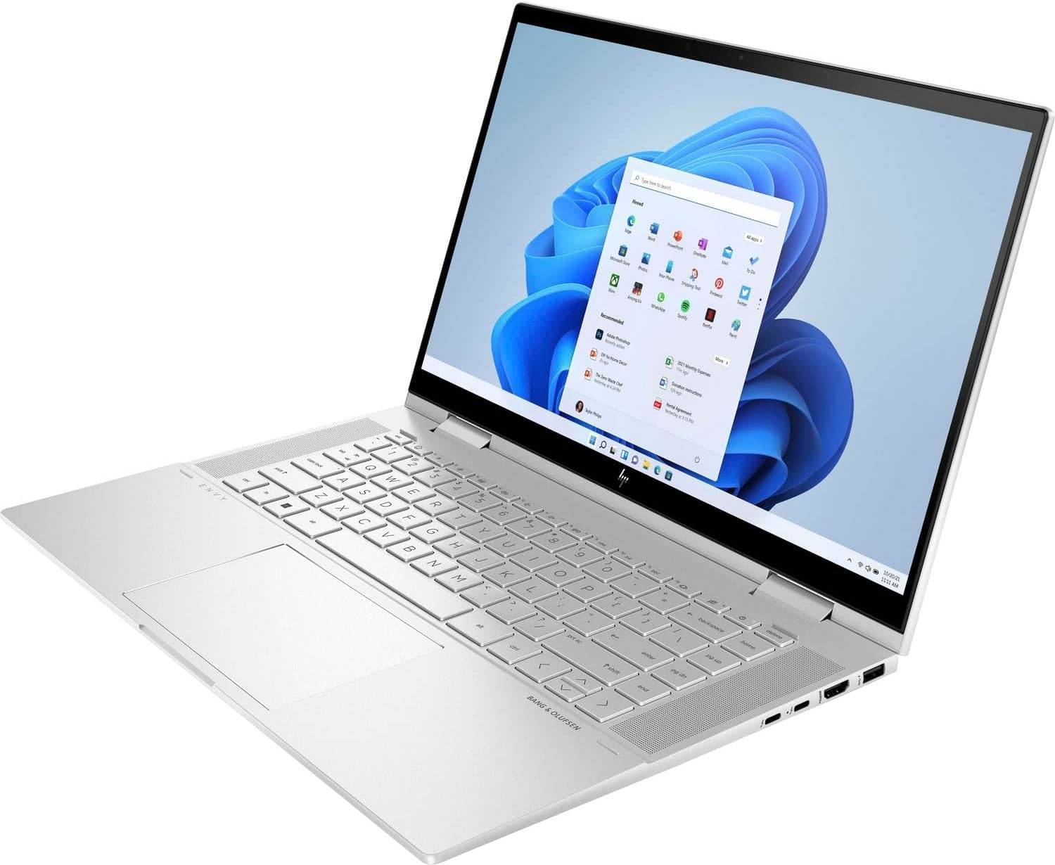 HP Envy X360 15 2-in-1 Laptop 15.6 FHD IPS Touchscreen 12th Generation Intel 10-Core i7-1255U 32GB RAM 1TB SSD Intel Iris Xe Graphics Backlit Keyboard USB-C HDMI Office365 Win11 Silver + Pen