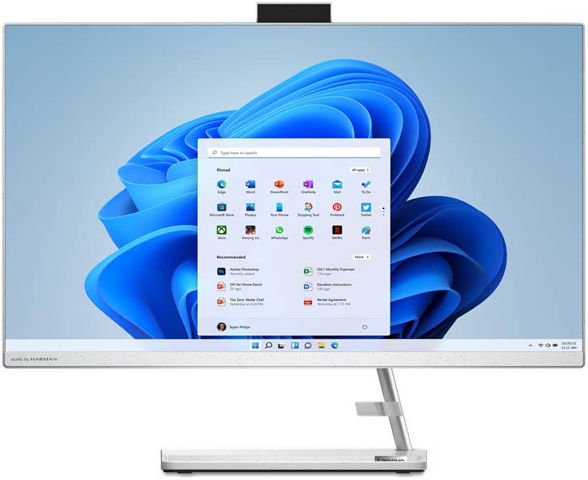 Lenovo IdeaCentre AIO 3 27IAP7 Desktop Computer, 27" FHD IPS Display, Intel Core i7-13620H, 16GB RAM, 512GB SSD, GeForce MX550 4GB Graphics, Wireless Mouse & ENG-ARAB K/B, Free DOS, White | F0GJ00LUAX