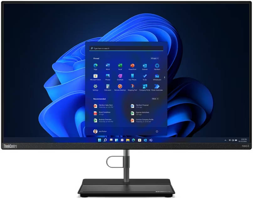 Lenovo ThinkCentre Neo 30a 27 AIO Desktop PC, 27" FHD IPS, Intel Core i5-12450H CPU, 8GB RAM, 256GB SSD, Intel UHD Graphics, USB Black Calliope Mouse & ENG (UK) K/B, FreeDOS | 12CA004LUM