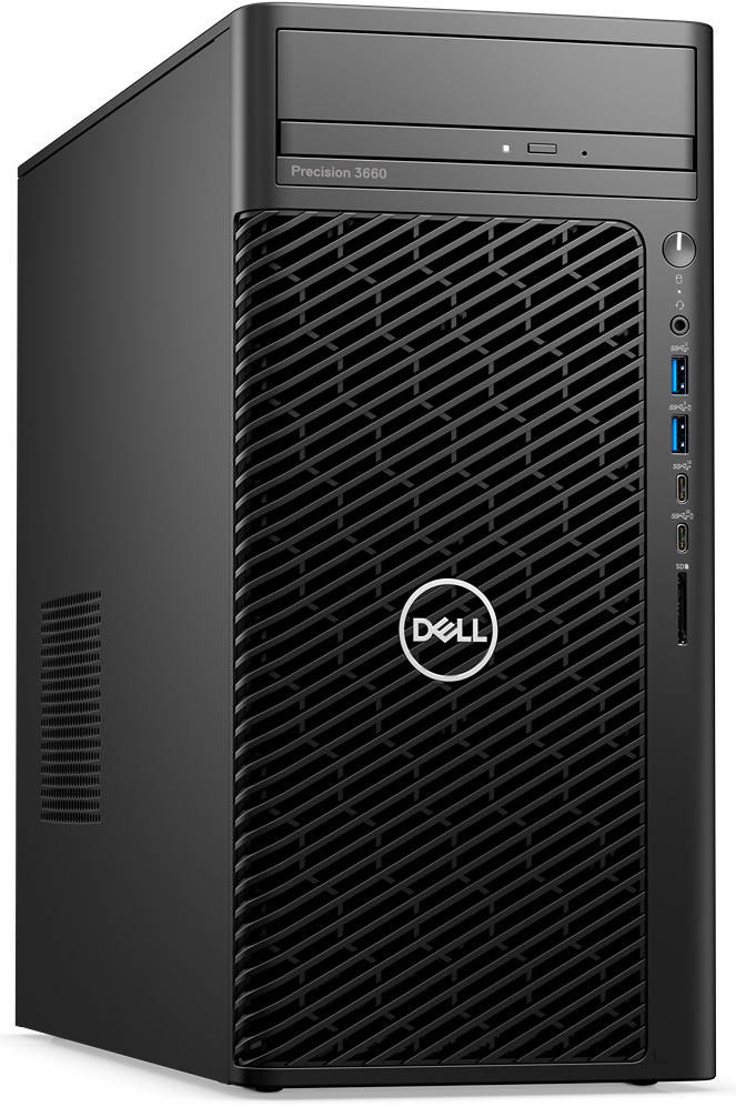 Dell Precision Tower 3660 Workstation PC, Intel Core i7-12700K 12C 25MB Cache, 32GB RAM, 1TB SSD, RTX A4000 16GB GPU, Dell Mouse & ENG-ARAB K/B, Windows 10 Pro, Black |