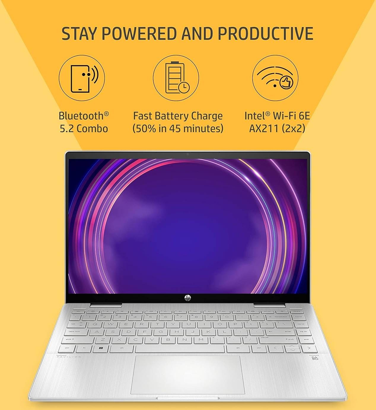 HP Pavilion x360, 12th Gen Intel Core i7,16GB RAM/512GB SSD 14-inch(35.6 cm) FHD, Multitouch, Micro-Edge Display/Alexa/Win 11/Intel Iris Xe Graphics/5MP Camera/B&O/Backlit KB/Pen/MSO,14-ek0088TU