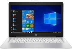 HP Stream 14" Laptop, Intel Celeron N4000, 4 GB RAM, 64 GB eMMC, Windows 10, English Key Board - White | 4JC84UA