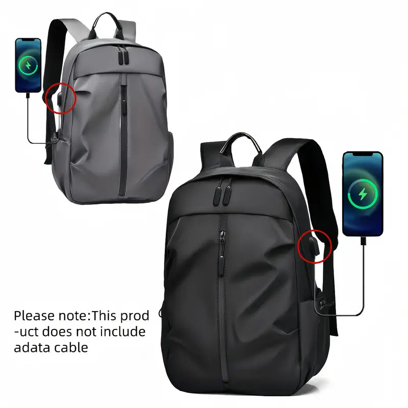 Lightweight Solid Color Double Shoulder Backpack – Men's Fashion Laptop Backpack for Sports, Travel, Commuting & Students