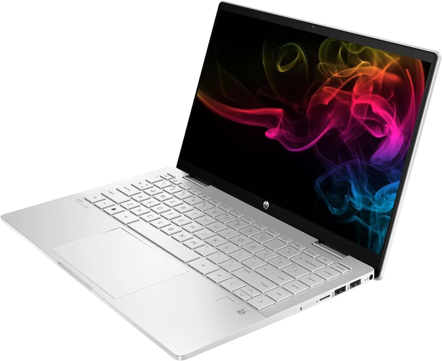 2022 HP Pavilion x360 2-in-1 14" FHD Touchscreen Convertible Laptop, Intel Core i5-1235U, 16GB DDR4 RAM, 1TB SSD, Backlit Keyboard, Intel Iris Xe Graphics, Webcam, Windows 11, Silver,ROKC Mousepad