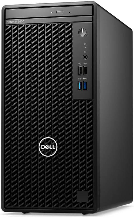 Dell Optiplex 3000 MT Desktop PC, Intel Core i3-12100 Processor, 16GB DDR4 RAM, 512GB SSD Storage, English Keyboard + Mouse, DVD+RW, Windows 10 Pro, Black | Optiplex 3000MT