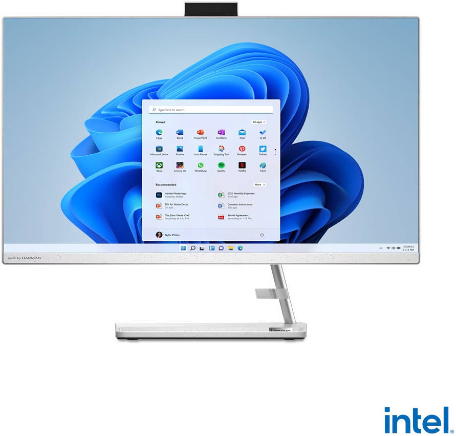 Lenovo IdeaCentre AIO 3 27IAP7 Desktop PC, 27" FHD IPS Display, Intel Core i7-1260P 12C, 16GB RAM, 512GB SSD, NVIDIA GeForce MX550 2GB GDDR6, Wireless ENG- ARB KB & Mouse, DOS, Black | F0GJ008XAX