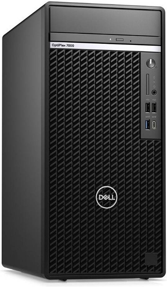 Dell OptiPlex 7000 MT PC, Intel Core i7-12700 2.10 GHz, 8GB RAM, 1 TB HDD, Intel UHD Graphics 770, DVD RW, Keyboard & Mouse, Ubuntu OS, Black | N008O7000MT_U-PS