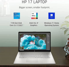 2022 Newest HP 17 Laptop, 17.3" FHD IPS Display, Intel Core i5-1135G7 Quad-Core Processor, Intel Graphics, 32GB RAM, 1TB PCIe SSD, HDMI, Windows 11 + Microfiber Cloth