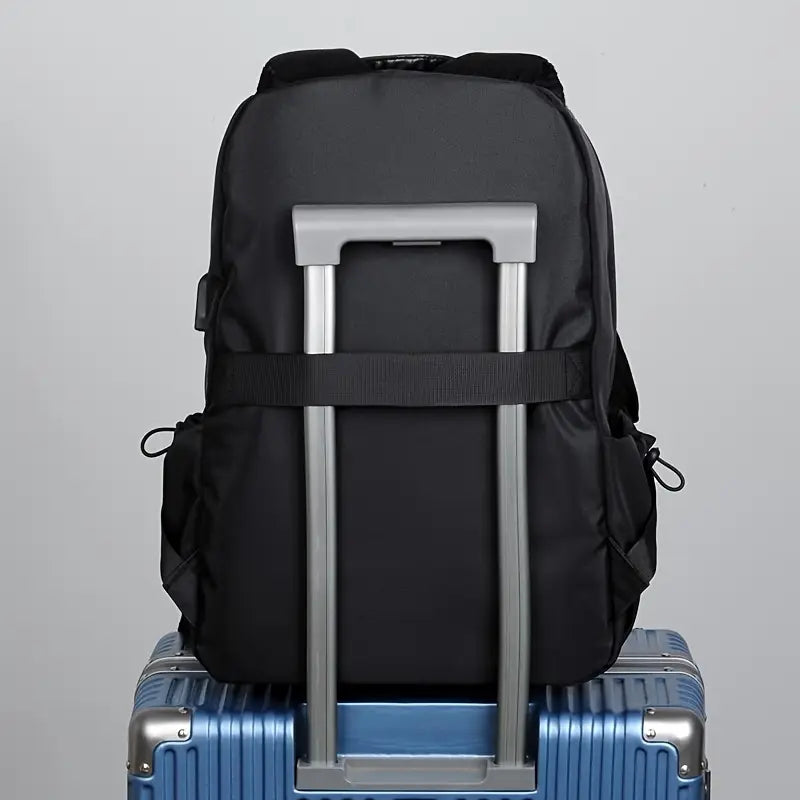 Lightweight Solid Color Double Shoulder Backpack – Men's Fashion Laptop Backpack for Sports, Travel, Commuting & Students