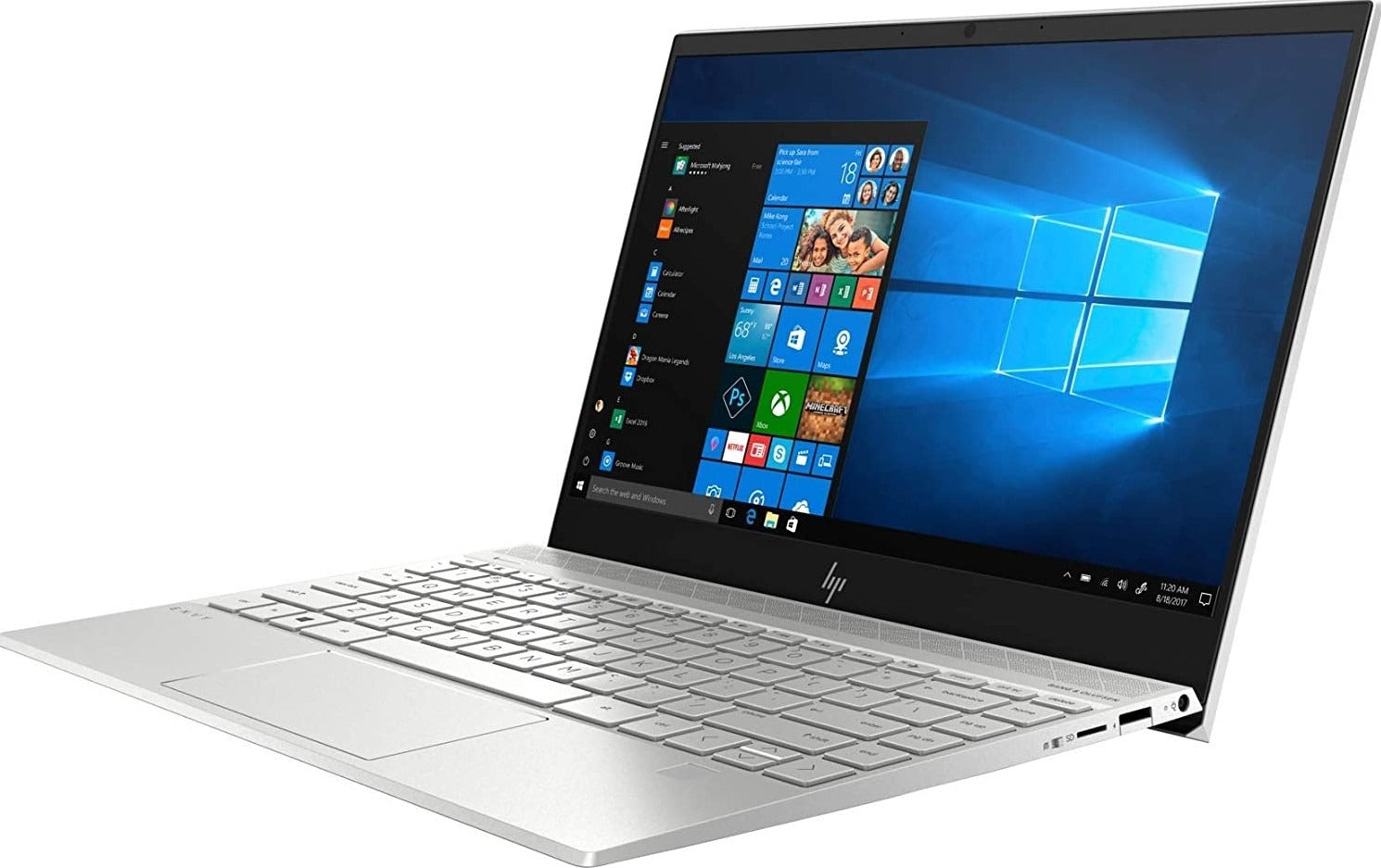 HP Envy 13t-ba000, 13.3" FHD IPS Touch Screen, Intel Core i7-10510U, 16 GB RAM, 512 GB SSD, NVIDIA GeForce 2GB MX250, Windows 10 Home, English Keyboard - Silver | 8KD10AV