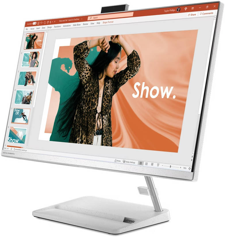 Lenovo IdeaCentre AIO 3 27IAP7 Desktop Computer, 27" FHD IPS Display, Intel Core i7-13620H, 16GB RAM, 512GB SSD, GeForce MX550 4GB Graphics, Wireless Mouse & ENG-ARAB K/B, Free DOS, White | F0GJ00LUAX