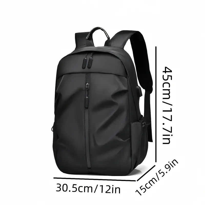 Lightweight Solid Color Double Shoulder Backpack – Men's Fashion Laptop Backpack for Sports, Travel, Commuting & Students