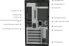 Dell Precision Tower 3640, Intel Xeon W-1250 4.1GHz, 8GB DDR4-2666 RAM, 1TB 7200rpm SATA 3.5" HDD, Nvidia Quadro P400 2GB Graphics, Keyboard - Arabic (QWERTY) - Black  Windows 10 Pro | Tower-3640