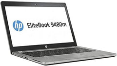 Refurbished - HP Elitebook Folio 9480M Laptop, 14" Diagonal HD Display, Intel core i5 4th Gen Processor, 8GB RAM, 500GB HDD Storage, Windows 10, Silver - Black | 5CG5241L4W