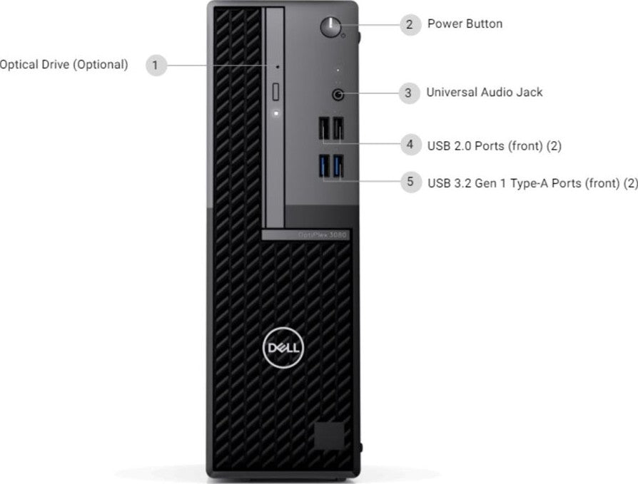 Dell OptiPlex 3080 Mini Tower - Intel Core i5-10500, 4GB 1X4GB DDR4 RAM, 1TB 7200rpm Sata HDD, DVD+/-RW, Keyboard - Arabic (QWERTY) - Black, Ubuntu Linux 18.04 | OptiPlex 3080-MT