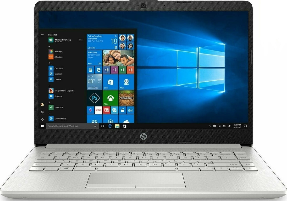 HP 14" HD Laptop AMD Ryzen 3-3250U, 3.5GHz, 4GB Ram, AMD Radeon Vega 3 Graphics, 1 TB Storage, Mic Webcam, Windows 10 SLV, English Key Board - Silver | 1A491UA