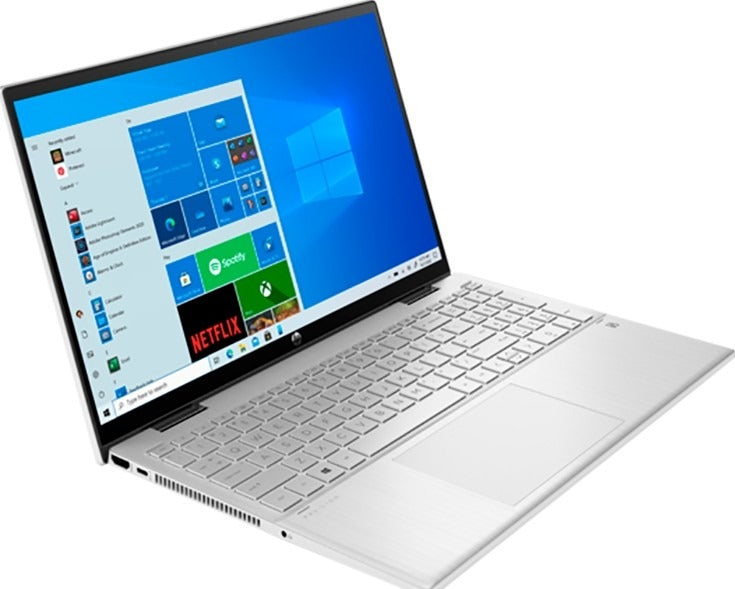 HP Pavilion x360 Convertible 15t 15.6" HD Laptop, Intel Core i7-1165G7 Processor, 16 GB DDR4-32 SDRAM, 512GB PCIe SSD, Intel Iris Xe, Windows 10, Silver | 24D80AV-1