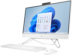 HP CB1015NE AIO 24" Desktop Computer, FHD Touch, IPS Display, Intel Core i7-1255U, 16GB RAM, 512GB SSD, Intel Iris X Graphics, White USB KB & Mouse, Win 11, White | 6J7F8EA-W