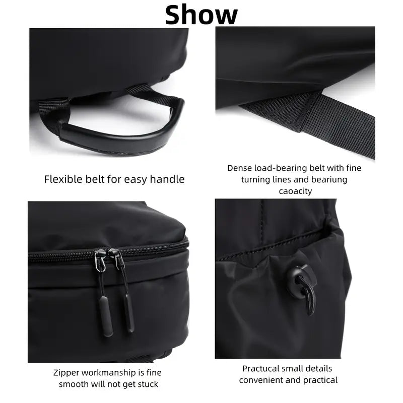 Lightweight Solid Color Double Shoulder Backpack – Men's Fashion Laptop Backpack for Sports, Travel, Commuting & Students