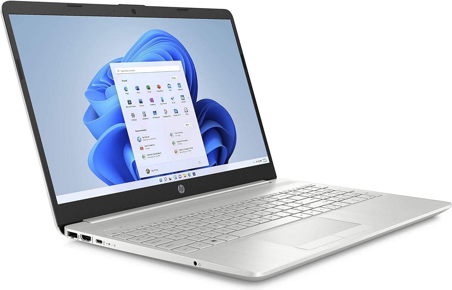 HP Laptop 15-dw3390ne, 15.6" HD,11th Gen Intel Core i3, 4GB RAM, 256GB SSD, Intel UHD Graphics, Windows 11,En -Ar KB Natural silver + HP 15.6 Value Top Load Bag