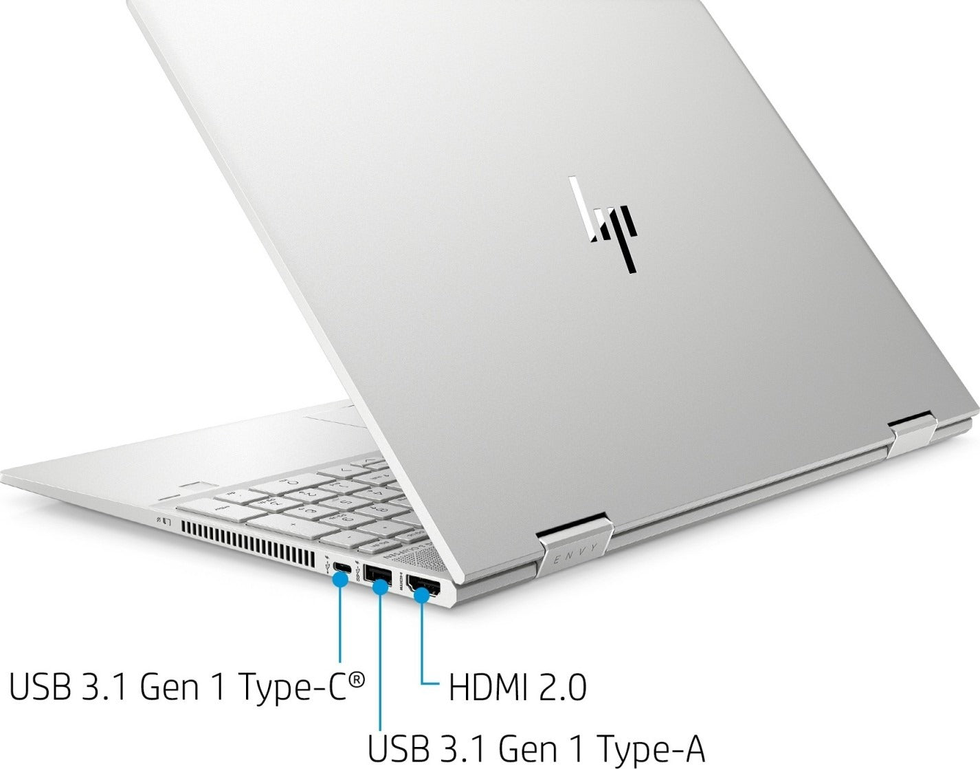 HP Envy 15-DR1070WM Laptop, Intel Core i5-10210U, 8GB RAM, 256GB SSD, No Optical Drive,15.6 FHD IPS, X360 Multi Touch Screen, Finger Print Reder, English Keyboard - Natural Silver | 1A1K6UA#ABA