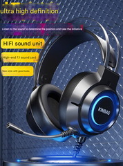 KINBAS-Wrangler 7.1 Surround Sound Gaming Headset – Wired USB Head-Mounted E-Sports Headset with Microphone