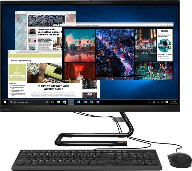 Lenovo AIO 3 Desktop, with Mouse and English Keyboard, Core i5 10400T, 16GB RAM, 1TB HDD + 1TB SSD, 2GB Graphics, 23.8inch FHD Touch Screen, Free DOS, White | F0EU00ANAX