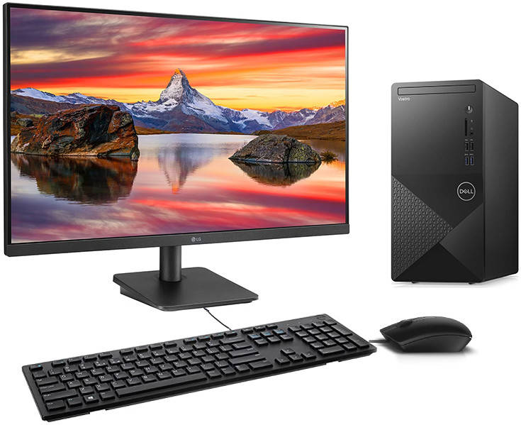 Dell Vostro 3888 Bundle, Intel Core i3, 16GB DDR4 3200 MHz RAM, 1TB 7200 RP SATA HDD, Intel UHD 630 Graphics, DVD-RW, Ubuntu 18.04, With 24inch Monitor, Wired Keyboard and Mouse | Vostro-3888-24