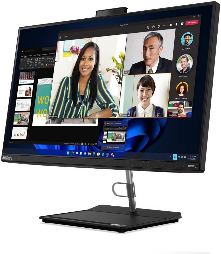 Lenovo ThinkCentre Neo 30a 24 AIO Desktop PC, 23.8" FHD IPS Display, Intel Core i5-12450H, 8GB RAM, 256GB SSD, Intel UHD Graphics, USB Black Calliope Mouse & ENG-ARAB K/B, FreeDOS, Black | 12CE009GAX