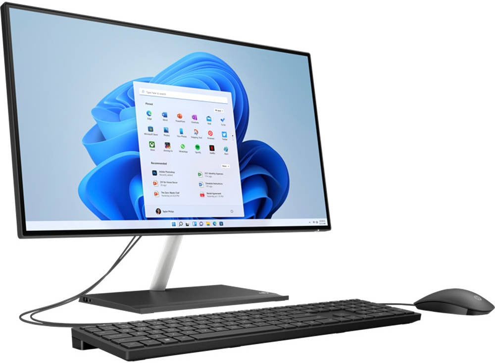 HP 24-CB-1015NE AIO 24" Desktop PC, 24" FHD Touch IPS Display, Intel Core i7-1255U, 16GB RAM, 512GB SSD, NVIDIA GeForce MX450 2GB, Black Wired KB & Mouse, Win 11, Black | 6J7G0EA-B