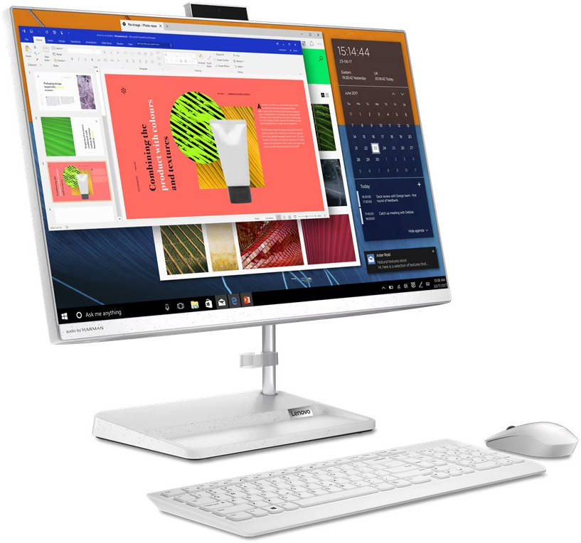 Lenovo IdeaCentre AIO 3 24ALC6 AIO Desktop Computer, 23.8" FHD IPS Display, AMD Ryzen 7 7730U, 16GB RAM 512GB SSD, AMD Radeon Graphics, Wireless ENG-ARB KB & Mouse, Win 11, White | F0G100TCAX