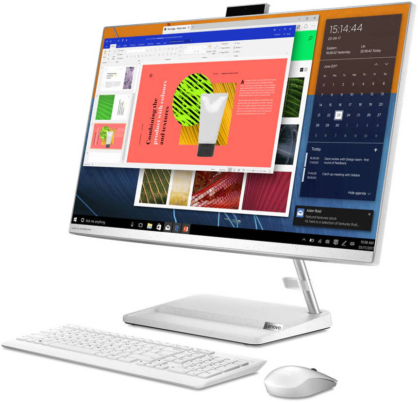 Lenovo IdeaCentre AIO 3 AIO Desktop Computer, 27" FHD IPS Display, Intel Core i7-1165G7, 8GB RAM, 1TB HDD, NVIDIA GeForce MX450 2GB, Black Calliope Wireless Arabic KB & Mouse, DOS, Black | F0FW0057AX