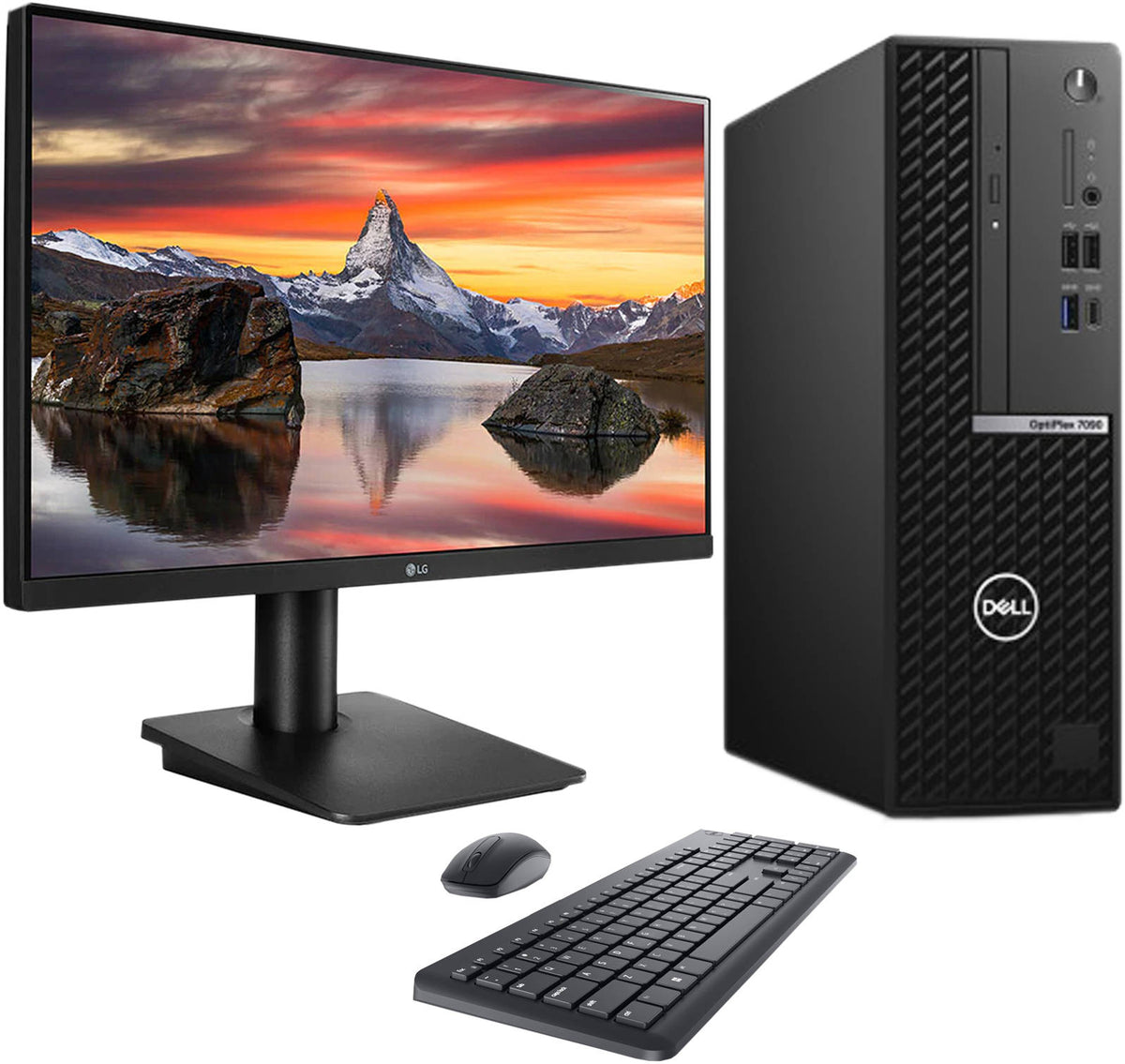 Dell OptiPlex 7000 SFF PC Bundle, Intel Core i7-12700 Processor, 8GB DDR4 RAM, 500GB SSD, 1 TB HDD Storage, Intel UHD Graphics 630, With Keyboard and Mouse, Cloud Gray, With 27 inch Monitor