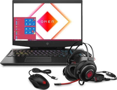 HP OMEN 15 Gaming Intel 10th Gen 6-Core i7-10750H 2.6GHz, 8GB, 1TB + 256GB SSD, 15.6 Inch, Nvidia GTX 1660Ti 6GB, Bundled With OMEN 400 Mouse+OMEN 800 Headset Win 10, Eng KB, Black