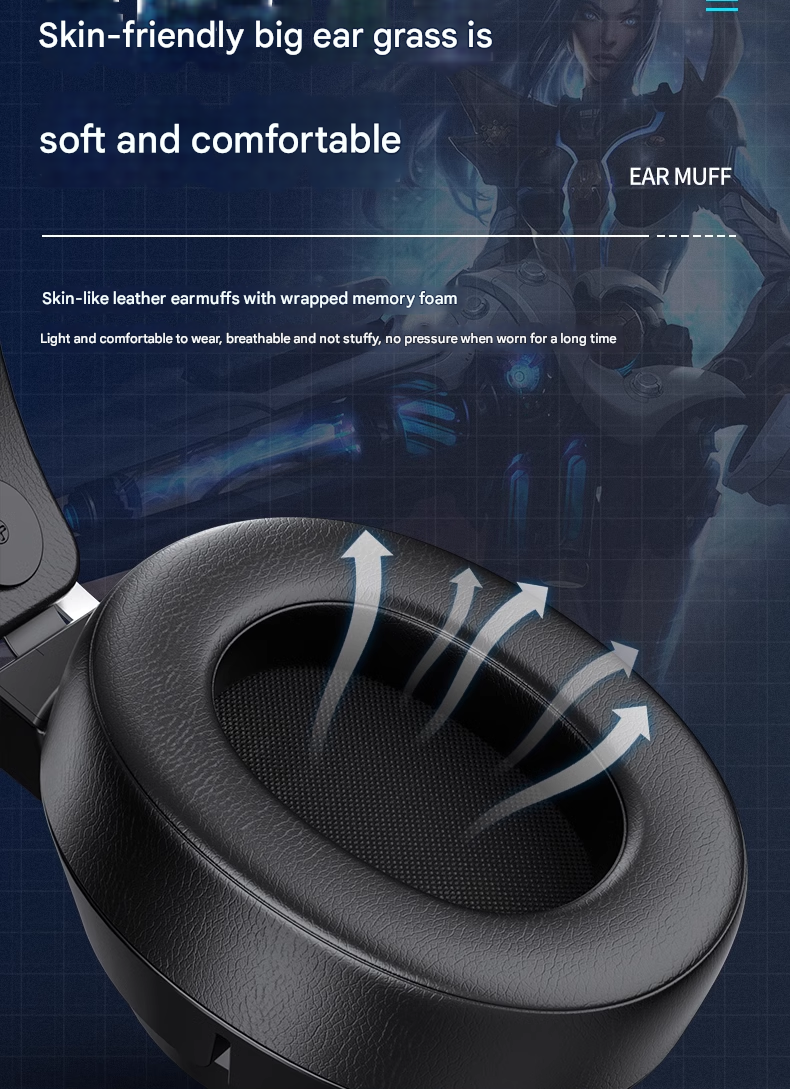 KINBAS-Wrangler 7.1 Surround Sound Gaming Headset – Wired USB Head-Mounted E-Sports Headset with Microphone