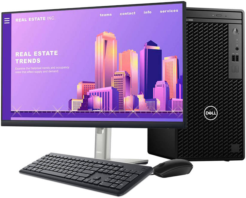 Dell Vostro 3888 Tower Desktop PC Bundle - 10th Gen Intel Core i5 10400, 16GB DDR4 , 500 SSD + 1TB HDD, Intel UHD Graphics 630, With Wired English Keyboard, Mouse and Dell 27 inch LED FHD Monitor