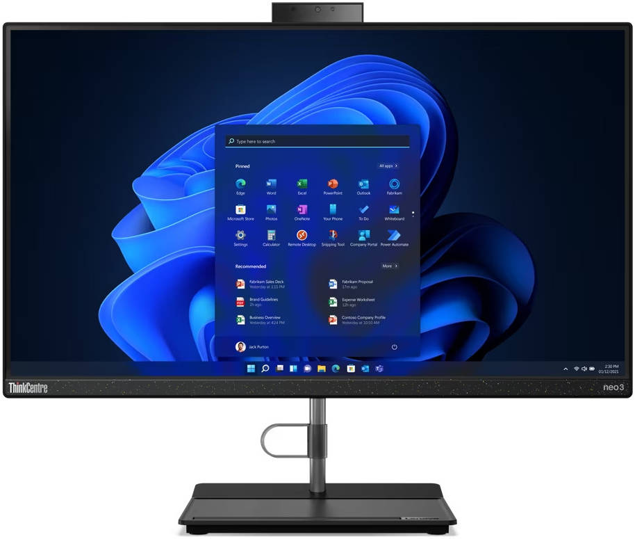 Lenovo ThinkCentre Neo 30a 24 AIO PC, 23.8" FHD IPS Display, Intel Core i5-12450H, 4GB RAM, 256GB SSD, Intel UHD Graphics, USB Calliope Mouse & ENG(UK) K/B, FreeDOS, Black | 12CE009DGP / 12CE009DUM