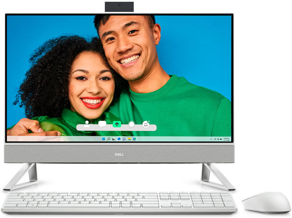 Dell Inspiron 7720 All-In-One Desktop Computer, 27" FHD WVA Touch Display, Intel Core i7-1355U CPU, 16GB RAM, 1TB SSD, GeForce MX550 GPU, Wireless Mouse & ENG K/B, Win11Pro, White | 7720-INS-1765-AIO