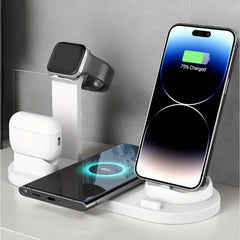 6-in-1 15W Fast Wireless Charger | Multi-Device Charging Station for iPhone, iWatch & AirPods