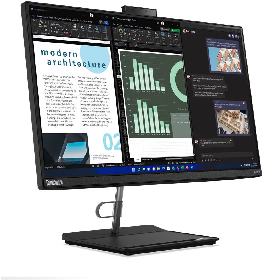 Lenovo ThinkCentre Neo 30a 24 AIO Desktop PC, 23.8" FHD IPS Display, Intel Core i7-1260P CPU, 8GB RAM, 512GB SSD, Iris Xe Graphics, USB Black Calliope ENG (UK) Keyboard & Mouse, FreeDOS | 12B000E6UM