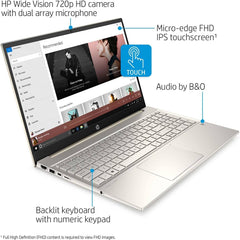 HP 2022 Pavilion Laptop, 15.6" IPS Touchscreen, Intel Core i5-1135G7 (Beats i7-1065G7), 16GB RAM, 1TB NVMe SSD, Backlit Keyboard, Audio by B&O, Wi-Fi 6, Long Battery Life, Micro-Edge, Win11